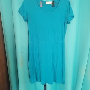 Chico's Teal Mini Dress Size 1 Rayon/Spandex 34" W 35" L